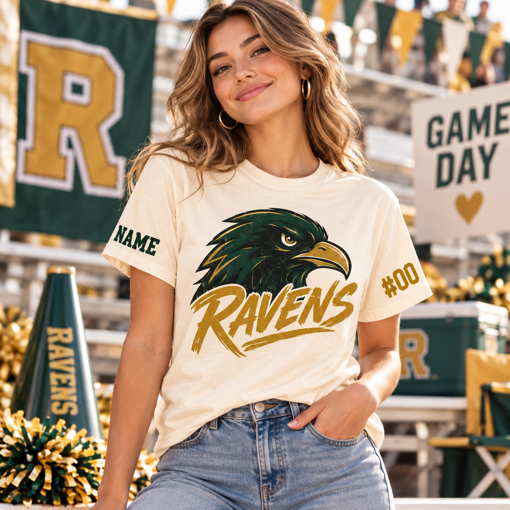 Custom Camo Mascot T-Shirt, Proud School Spirit Game Day Gift
