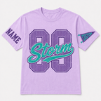 Custom Mascot Vertical Stripe T-Shirt, School Spirit Game Day Gift