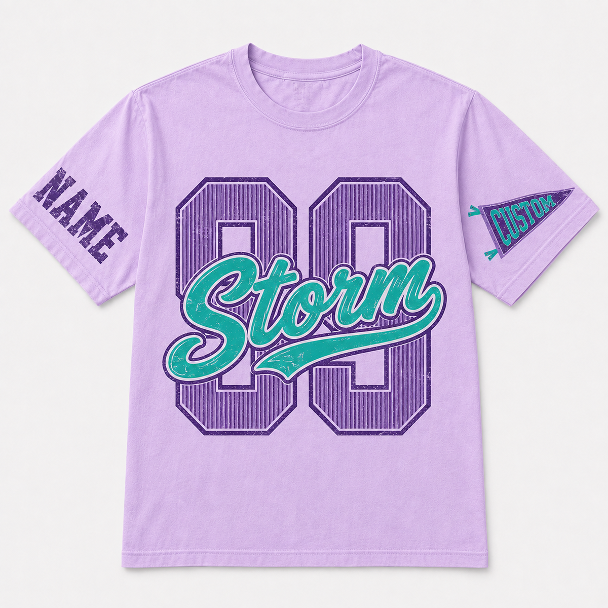 Custom Mascot Vertical Stripe T-Shirt, School Spirit Game Day Gift