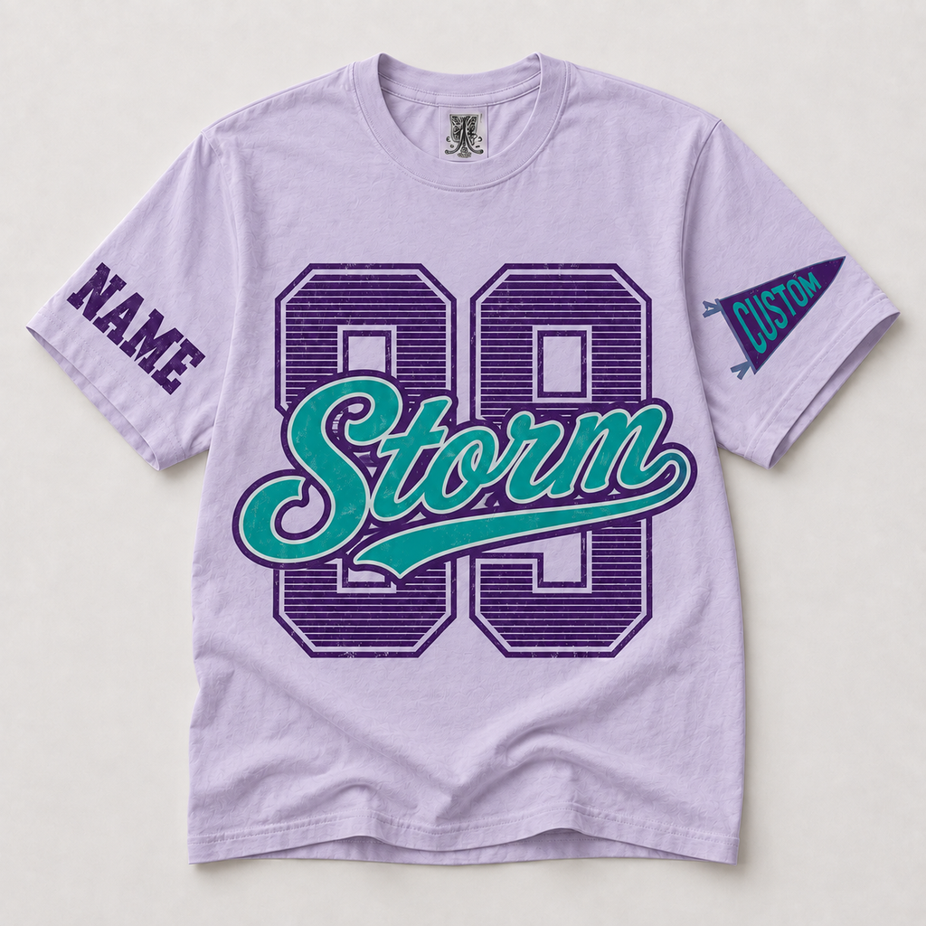 Custom School Mascot T-Shirt, Vertical Stripe Game Day Apparel