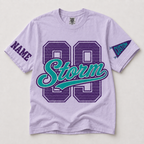 Custom School Mascot T-Shirt, Vertical Stripe Game Day Apparel