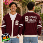 Personalized School Varsity Cardigan, Custom College Mascot Spirit Sweater – product image 5