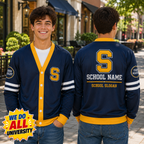 Custom School Varsity Cardigan, Personalized College Mascot Spirit Sweater – product image 3