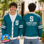 Custom School Varsity Cardigan, Personalized College Mascot Spirit Sweater – product image 6