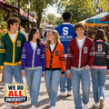 Custom School Varsity Cardigan, Personalized College Mascot Spirit Sweater