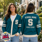 Personalized College Varsity Cardigan, Custom School Spirit Mascot Sweater – product image 4