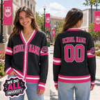 Personalized School Varsity Cardigan, Custom College Spirit Mascot Sweater – product image 4