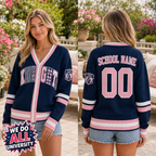 Personalized Mascot Varsity Cardigan, Custom School Spirit Gift Sweater – product image 5