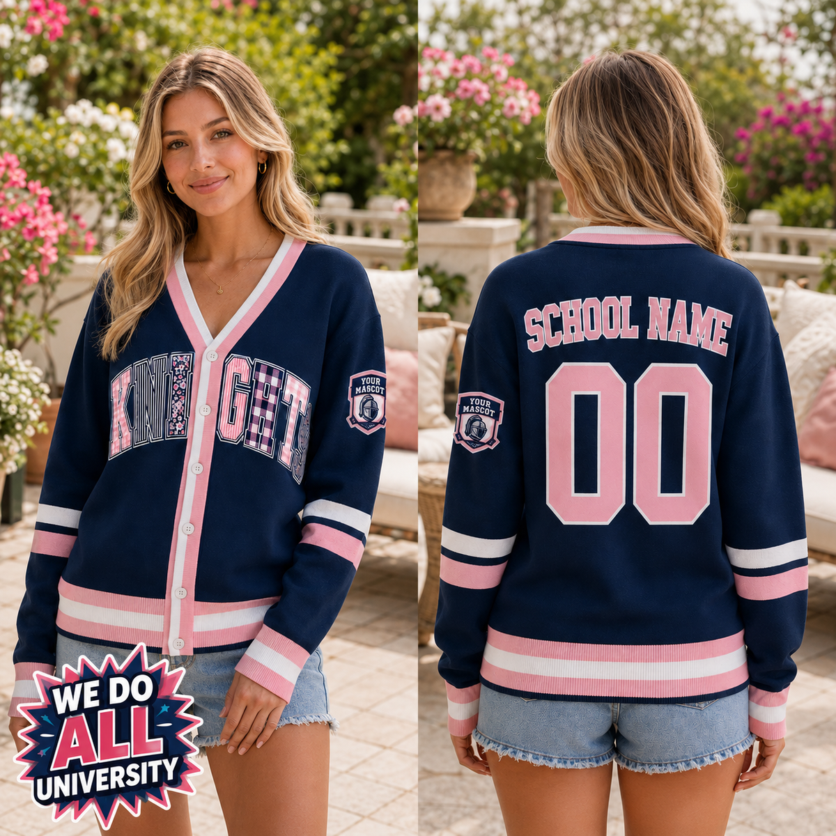 Personalized Mascot Varsity Cardigan, Custom School Spirit Gift Sweater – product image 5