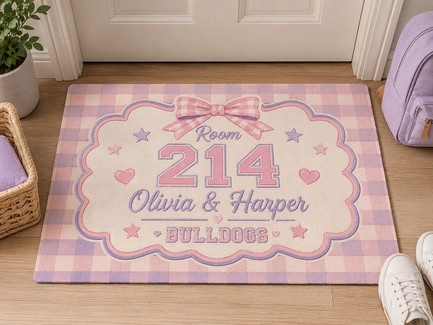 Personalized Dorm Room Doormat, Custom School Spirit Welcome Mat