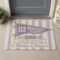 Personalized School Pennant Doormat, Custom Dorm Room Welcome Mat