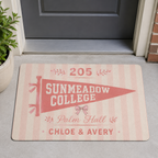 Personalized College Dorm Doormat, Custom School Pennant Welcome Mat