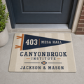 Personalized College Dorm Doormat, Custom School Pennant Room Mat