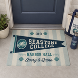 Personalized College Dorm Doormat, Custom School Spirit Pennant Welcome Mat