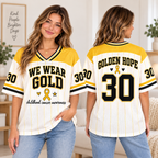 Custom Gold Ribbon Childhood Cancer Awareness Jersey, Game Day Spirit Wear - product image 2
