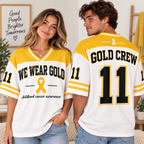 We Wear Gold Cancer Awareness Jersey, Custom Family Support Gift - product image 1
