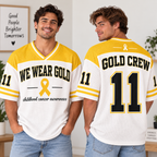 We Wear Gold Cancer Awareness Jersey, Custom Family Support Gift - product image 2