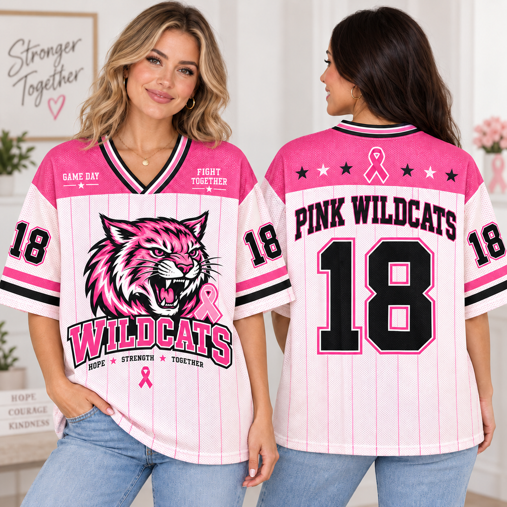 Pink Out Football Jersey, Custom Mascot Cancerfighter Supporter Gift - product image 2