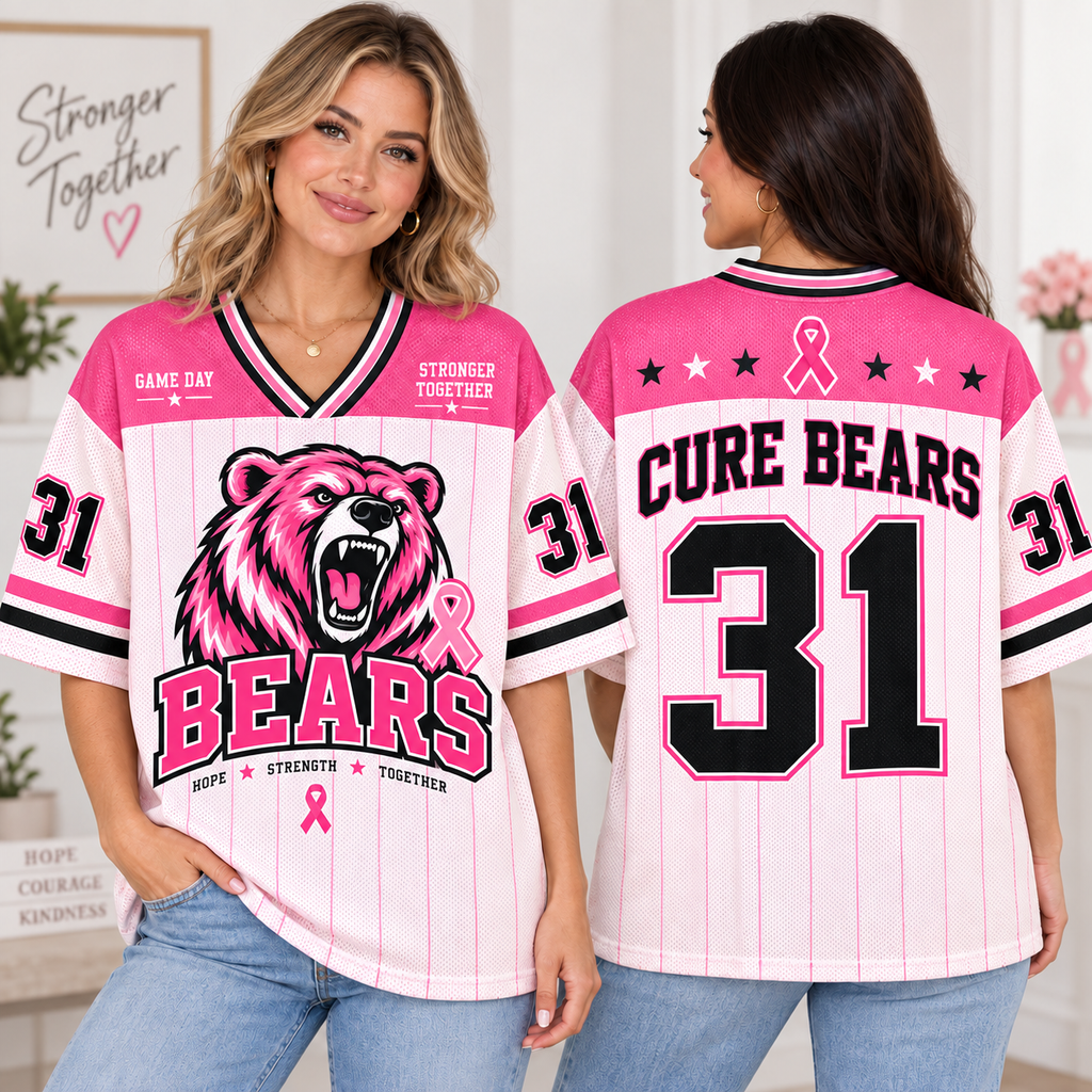 Pink Out Football Jersey, Custom Mascot Cancerfighter Supporter Gift - product image 3