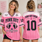 Pink Out Football Jersey, Breast Cancer Supporter Squad Tribute Gift - product image 1