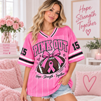 Fight For Her Football Jersey, Breast Cancer Supporter Family Tribute Gift - product image 3