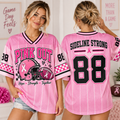 Pink Ribbon Football Jersey, Breast Cancer Warrior Supporter Tribute Gift - product image 1