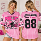 Pink Ribbon Football Jersey, Breast Cancer Warrior Supporter Tribute Gift - product image 1