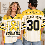 Golden Hope Football Jersey, Childhood Cancer Warrior Tribute Gift - product image 3