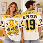 Childhood Cancer Awareness Football Jersey, We Wear Gold Spirit Wear - product image 3