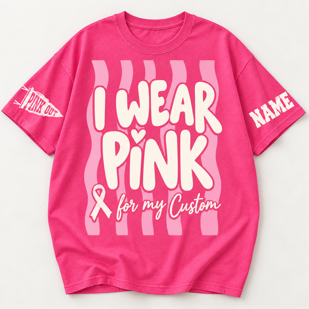 Custom Breast Cancer Awareness T-Shirt, Pink Out Supporter Gift- product image 6