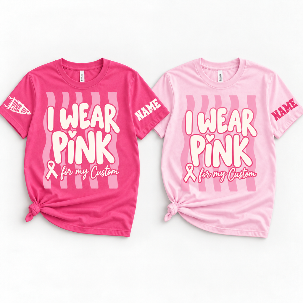 Custom Breast Cancer Awareness T-Shirt, Pink Out Supporter Gift- product image 1