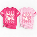 Custom Pink Out Sleeve Name T-Shirt, Personalized Awareness Tee