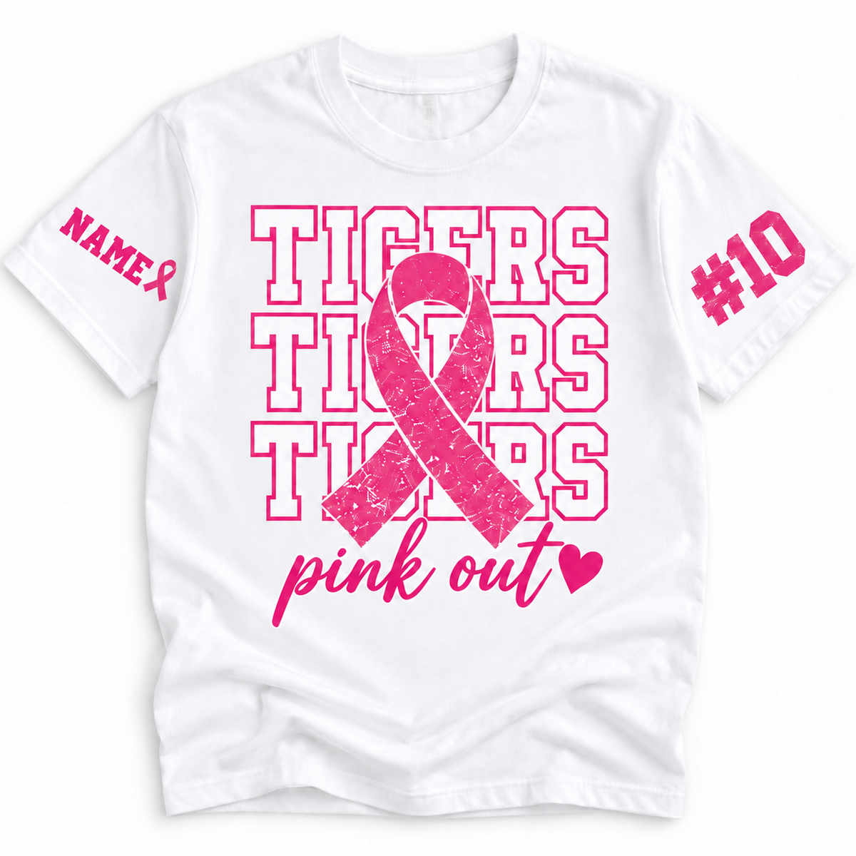 Custom Pink Out Support T-Shirt, Breast Cancer Awareness Gift