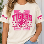 Custom Mascot Pink Out T-Shirt, Breast Cancer Awareness Supporter Gift