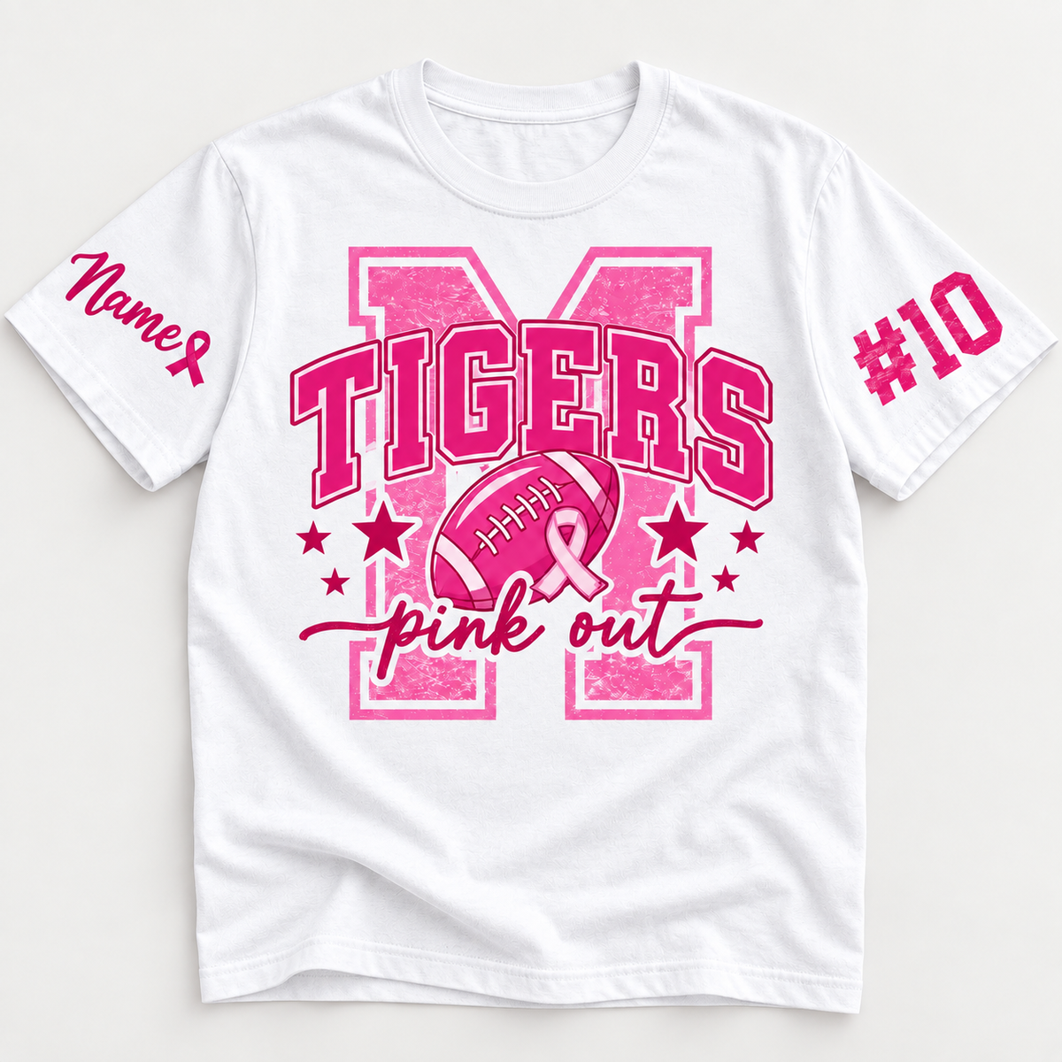 Custom Mascot Pink Out T-Shirt, Breast Cancer Awareness Supporter Gift