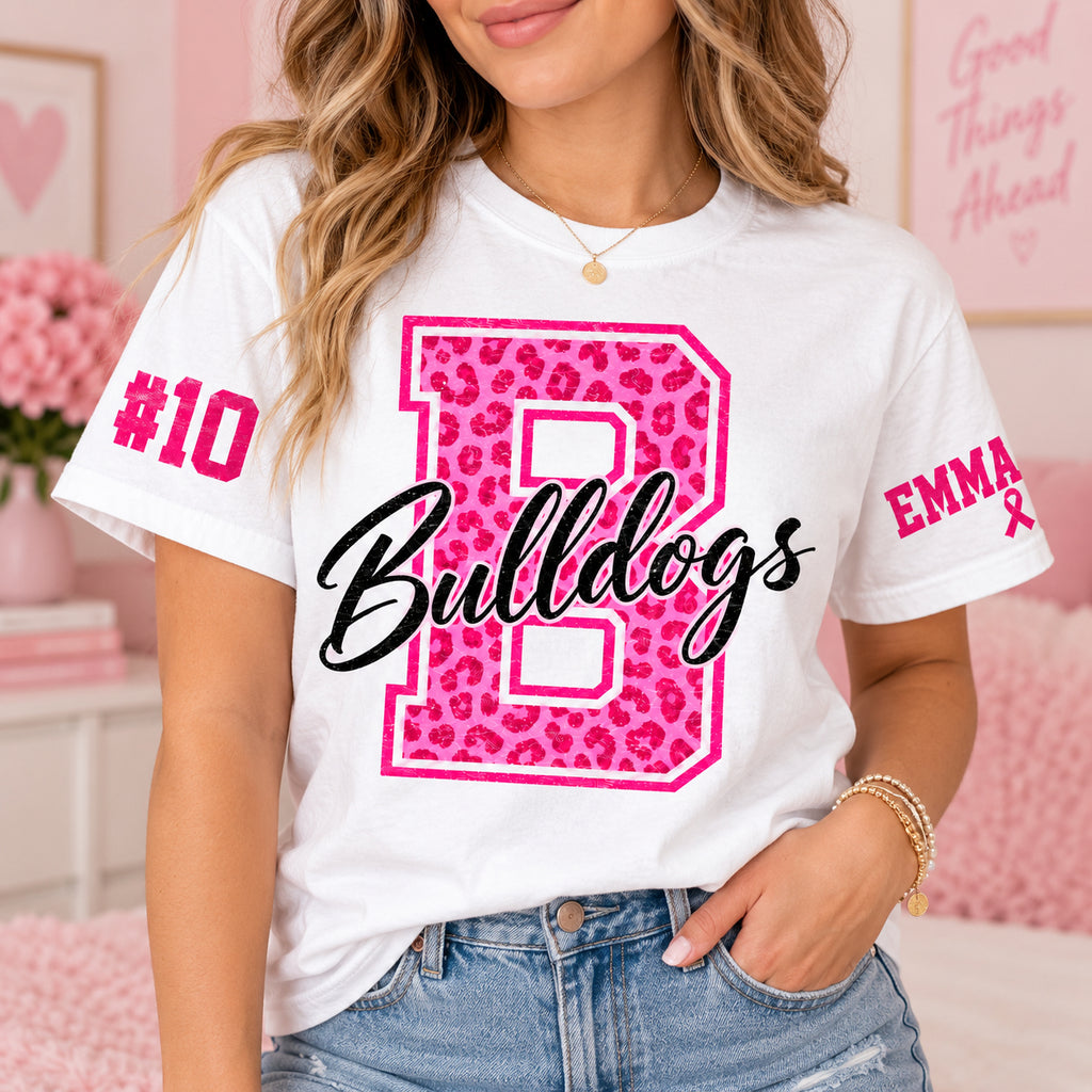 Pink Out Football T-Shirt, Custom Mascot Breast Cancer Awareness Wear