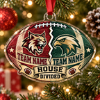 Personalized Football Christmas Ornament, Custom Team Name & Mascot Gift