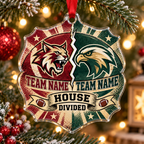 Personalized Football Christmas Ornament, Custom Team Name & Mascot Gift