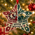 Personalized Football Christmas Ornament, Custom Team Name & Mascot Gift
