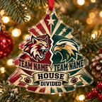 Personalized Football Christmas Ornament, Custom Team Name & Mascot Gift