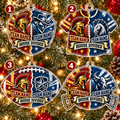 Personalized Dual Mascot Christmas Ornament, Custom House Divided Family Gift