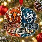 Personalized Football Cheer Mascot Ornament, Custom Team Name Game Day Decor