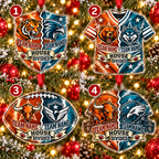 Personalized Football Cheer Mascot Ornament, Custom Team Name Game Day Decor