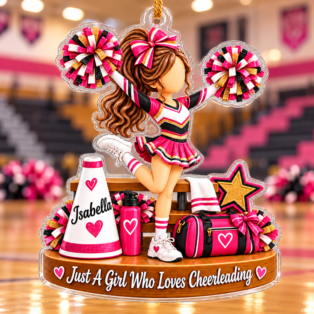 Personalized Cheerleader Christmas Ornament for Girls, Custom Cheer Team Gift