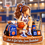 Personalized Basketball Christmas Ornament for Girls, Custom Name & Number