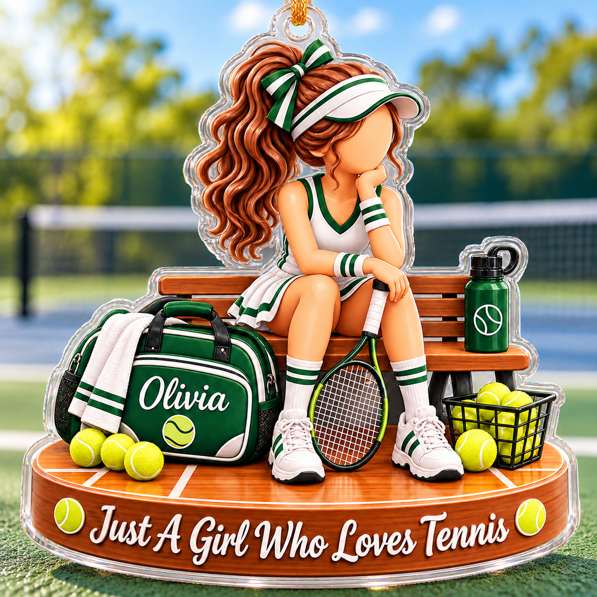 Personalized Tennis Christmas Ornament for Girls, Custom Team Player Gift