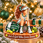 Personalized Tennis Christmas Ornament for Girls, Custom Team Player Gift