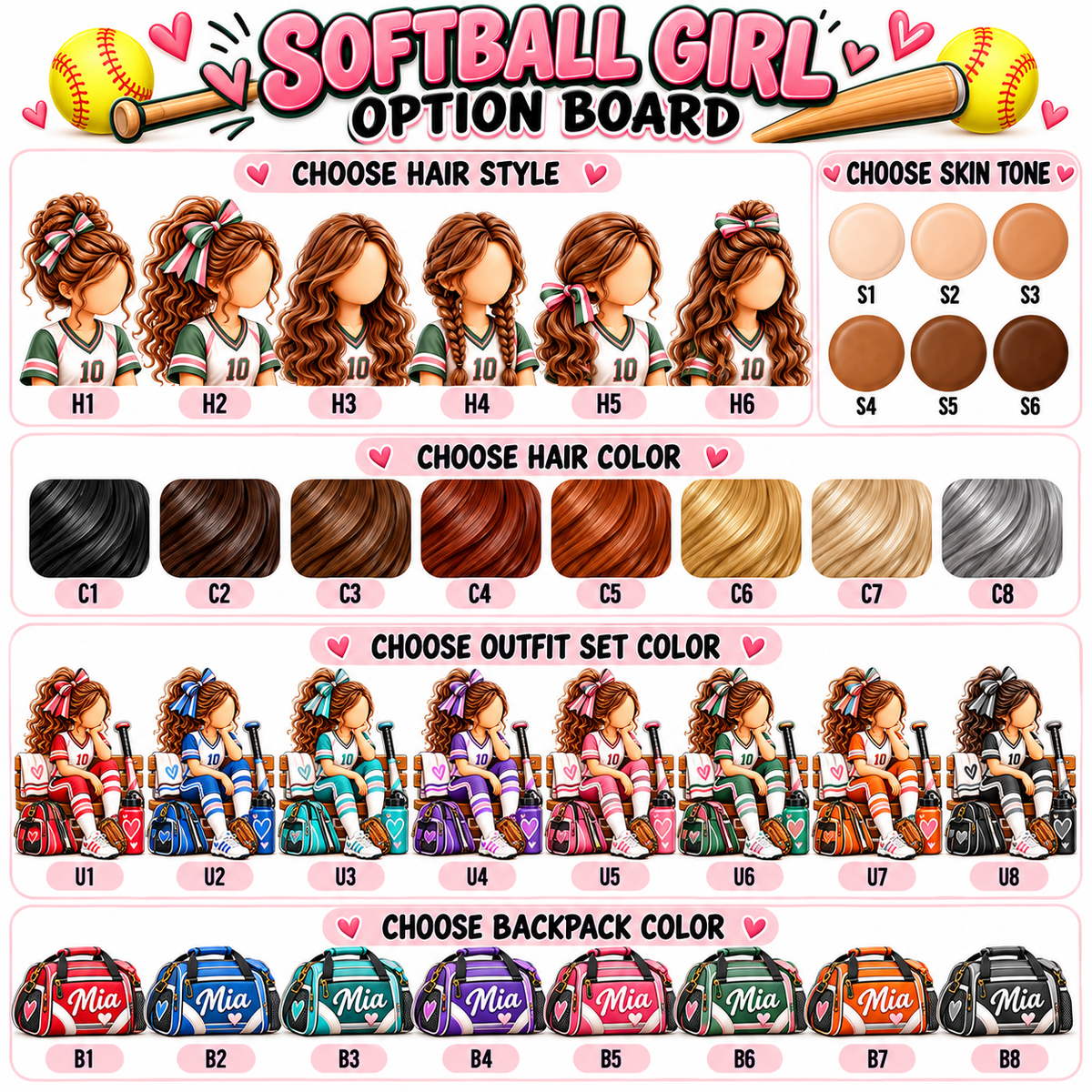 Custom Softball Player Christmas Ornament, Personalized Name & Number Girl Gift