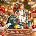 Personalized Girls Softball Team Ornament, Custom Team Name Christmas Decor