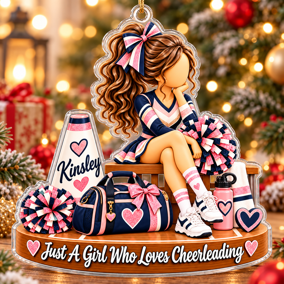 Personalized Cheer Squad Christmas Ornament, Custom Team Name Tree Decor